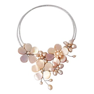 Sterling Silver Freshwater Pearl Choker Necklace (Thailand)