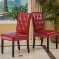 Christopher Knight Home Gentry Bonded Leather Red Dining Chair (Set of 2)
