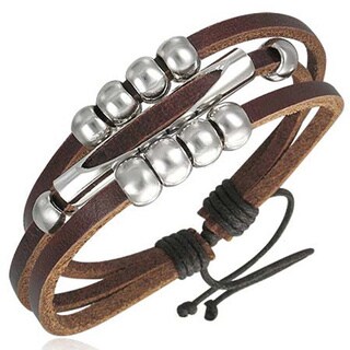 Genuine Leather 'Beads of Fortune' Bracelet