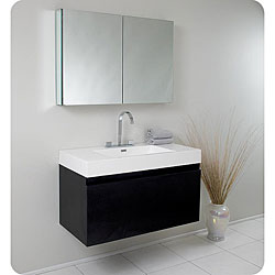 Great Prices Fresca Mezzo Black Bathroom Vanity with Medicine Cabinet