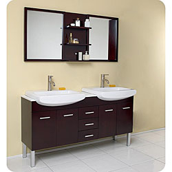 Find Shop Fresca Vetta Espresso Double-sink Bathroom Vanity with Mirror