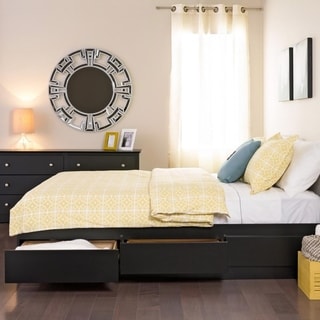 Yaletown Black Double/Full 6-drawer Platform Storage Bed