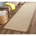 Hand-woven Sisal Natural/ Olive Seagrass Runner (2'6 x 10')