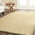 Safavieh Hand-woven Resorts Natural/ Green Tiger Weave Sisal Rug (8' Square)