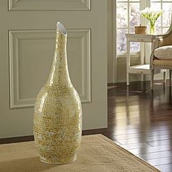 See Reviews Golden Shimmer Mosaic Floor Vase (Indonesia)