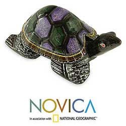 Low Price Lacquered Wood 'Longevity Turtle' Sculpture (Thailand)