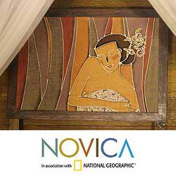 Compare Price Alaya Cholprasertsuk 'Beautiful Woman' Framed Batik Art (Thailand)