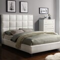 ETHAN HOME Sarajevo Soft White Tufted Upholstered King Bed