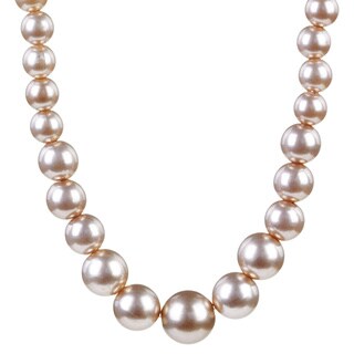 West Coast Jewelry Silvertone Graduated Faux Pearl Bead Necklace