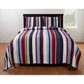 Cameron Red/ Blue Striped 4-piece Quilt Set