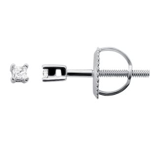 14k White Gold Princess-cut Diamond Accent Stud Earrings