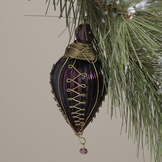 Low Price Purple Glass and Brass Kugel Christmas Ornament (India)
