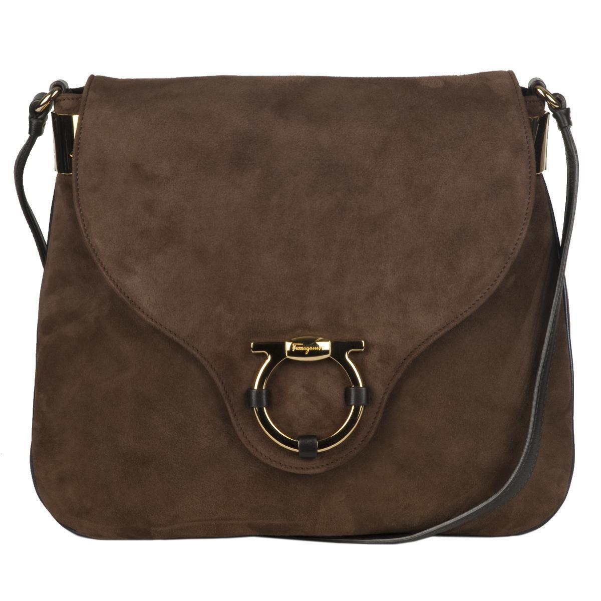 Salvatore Ferragamo Suede Brown Messenger Bag - 13316663 - www.semadata.org Shopping - Big ...