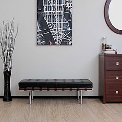 [1] Andalucia Black Leather Bench