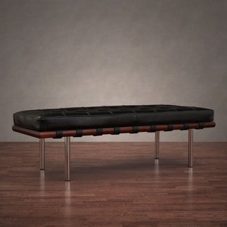 Andalucia Black Leather Bench