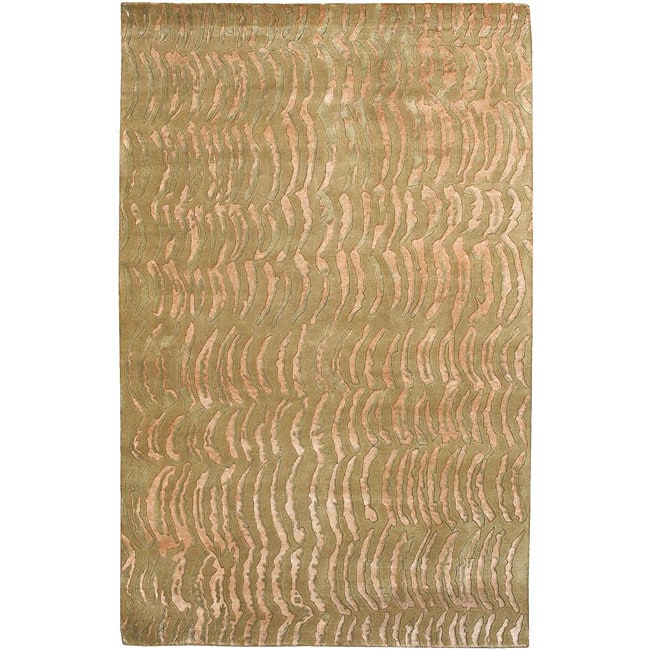 Julie Cohn Hand-knotted Resonate Beige Abstract Design Wool Rug (9' x 13')