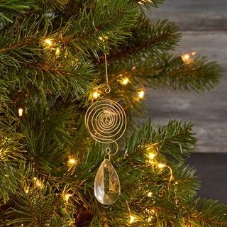 Hand-crafted Seasonal Brass/Glass Crystal Pendant Ornament (India)