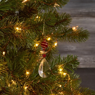 Crystal Glass Hanging Ornament with Brass Trim (Made in India)