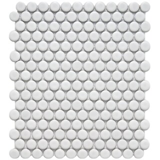 Find Shop SomerTile 9.875x11.5-in Victorian Penny 3/4-in Matte White Porcelain Mosaic Tile (Pack of 10)