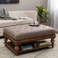 Elements Rubbed Medium Brown Wood Ottoman