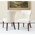 Safavieh Matty Cream Bi-cast Leather Side Chairs (Set of 2)