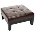 Supreme Square Brown Leather Ottoman
