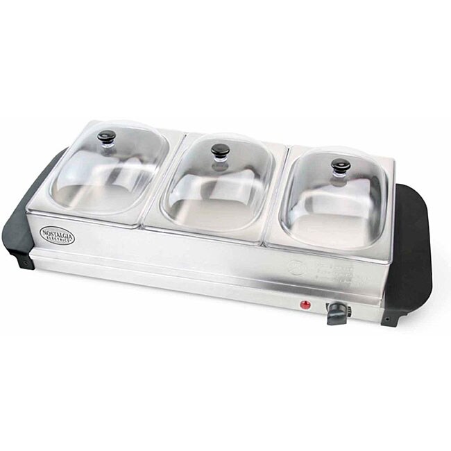 Nostalgia Electrics 3-station Buffet Server/ Warming Tray
