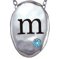 Chroma Silver Created Aquamarine Birthstone Initial Necklace Made with SWAROVSKI GEMS