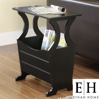ETHAN HOME Astara Black Magazine Rack End Accent Table