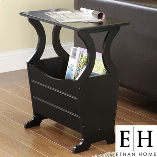 ETHAN HOME Astara Black Magazine Rack End Accent Table