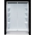 INFINITY Frameless Clear 60-inch Glass Shower Door with Base and Backwall