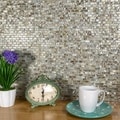 SomerTile 11.75x11.75-in Seashell Subway Perla Mosaic Tile (Pack of 10)