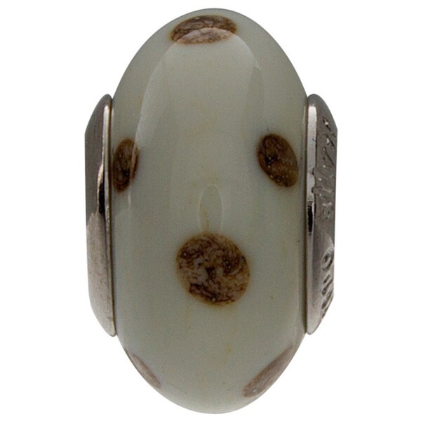 Sterling Essentials Sterling Silver Dots Murano Glass Bead