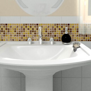 SomerTile 12x12 in Cuivre 1 in Tan Gold Translucent Glass