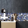 SomerTile 12x12-in Cuivre 1-in Marina Translucent Glass Mosaic Tile (Case of 13)