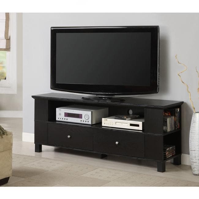 Black Wood 60-inch TV Stand - Overstock Shopping - Great Deals on 