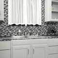 SomerTile 12x12-in Reflections Subway 5/8x2-in Charcoal Glass/Stone Mosaic Tile (Pack of 10)
