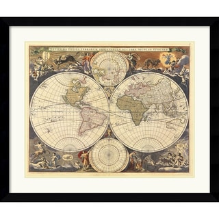 (_ _ ) Ria Visscher 'New World Map, 17th Century' Framed Art Print