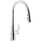 Kohler K-596-CP Polished Chrome Simplice Single-Hole Pull-Down Kitchen Faucet