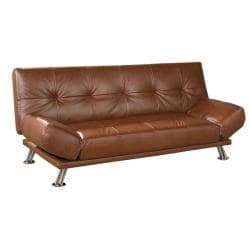 Leather ette Brown Futon Sofa Bed