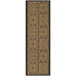 Indoor/ Outdoor Black/ Natural Runner (2'2 x 9'11)