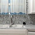 SomerTile 12x12-in Reflections Mini 5/8-in Charcoal Glass/Stone Mosaic Tile (Pack of 10)