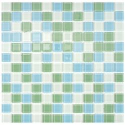 Great Prices SomerTile 12x12-in View Square 1-in Fresh Glass Mosaic Tile (Case of 20)