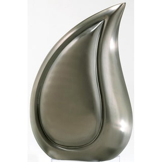 Brushed Pewter Teardrop Adult Brass Urn