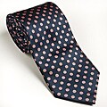 Platinum Ties Men's Navy 'Pink Dot' Tie