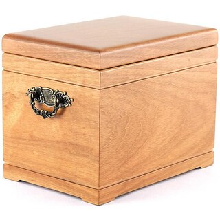 Deluxe All-natural Oak Finish Urn and Chest