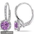 Miadora Sterling Silver Gemstone and Diamond Earrings