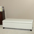 Christopher Knight Home York Bonded Leather Ivory Storage Ottoman Bench