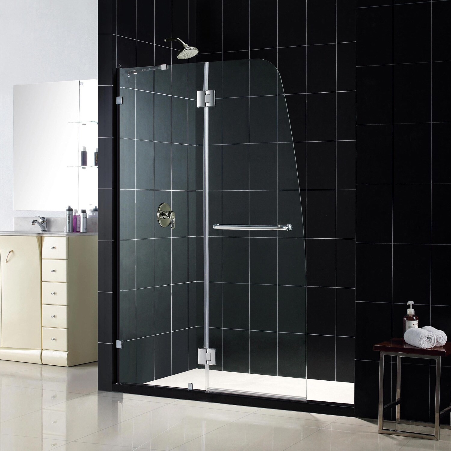 DreamLine Aqua 48x72 inch Clear Glass and Brushed Nickel Shower Door