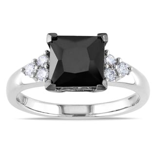 Black cubic zirconia wedding rings